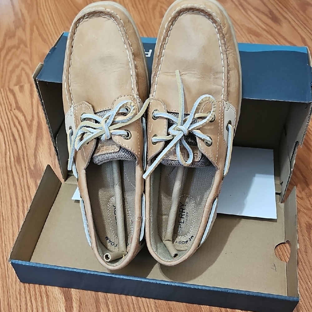 Sperry Tan Leather Slip-On Boat Shoe
